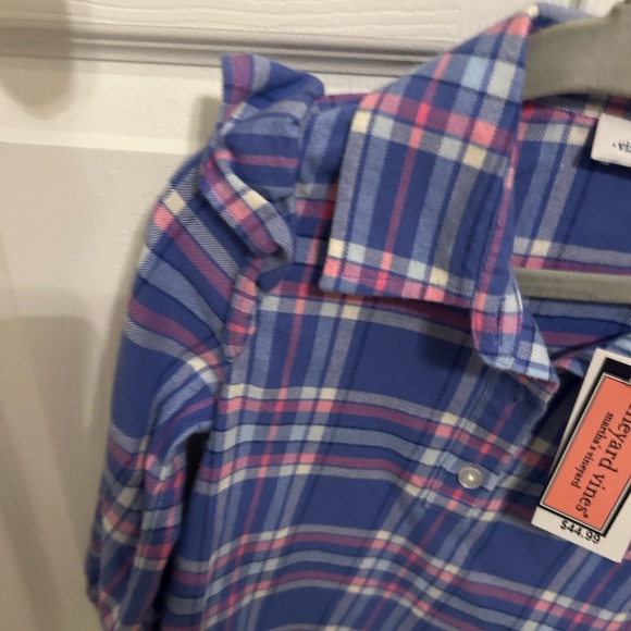 Vineyard Vines Kids Blue Plaid Shirt - Picture 4 of 5